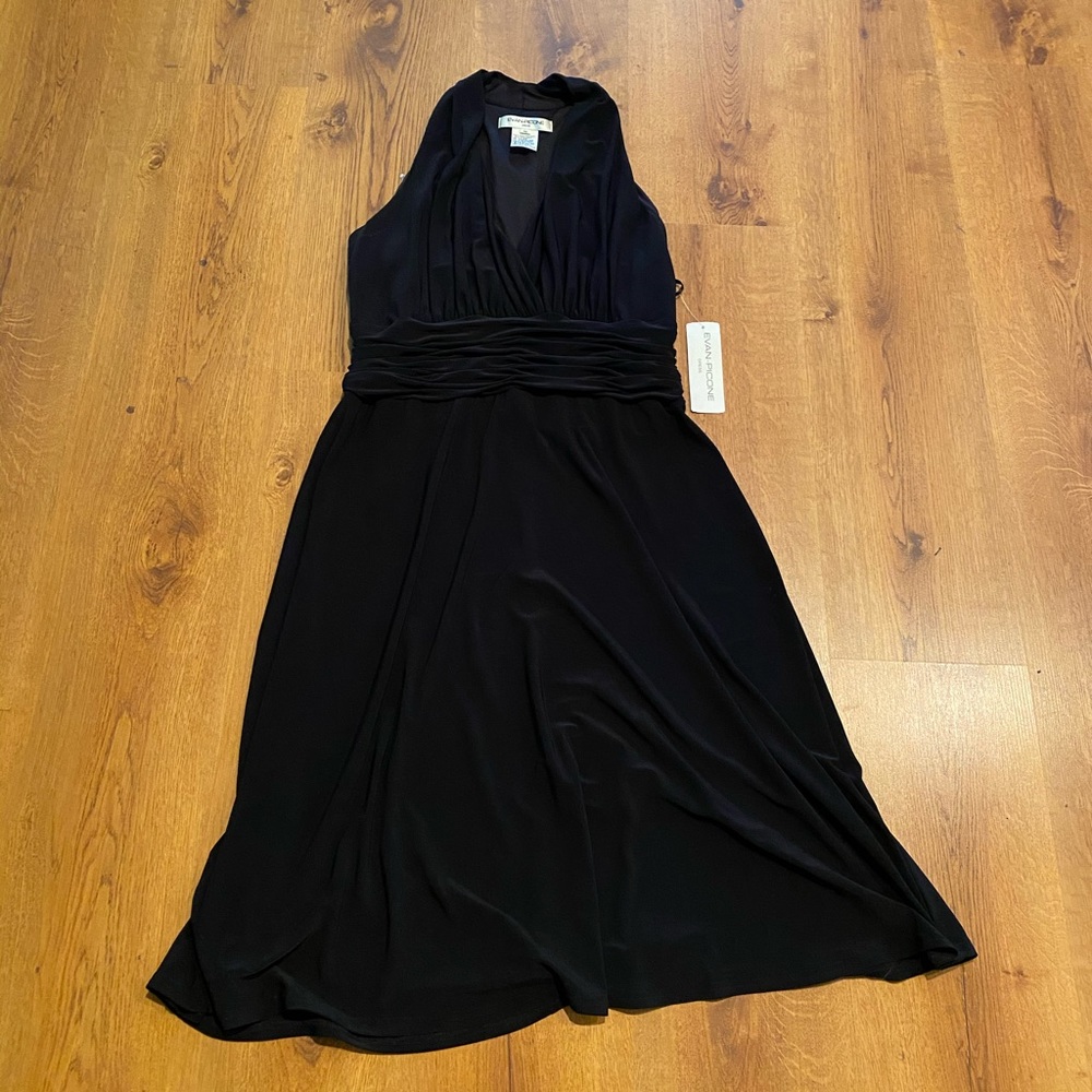 Evan Picone Black halter dress Sz 16
